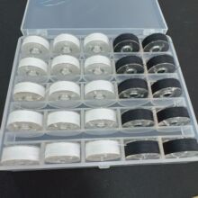 60S/2棉线L型15白10黑混合套装梭芯盒透明带线塑料芯pc材质家纺