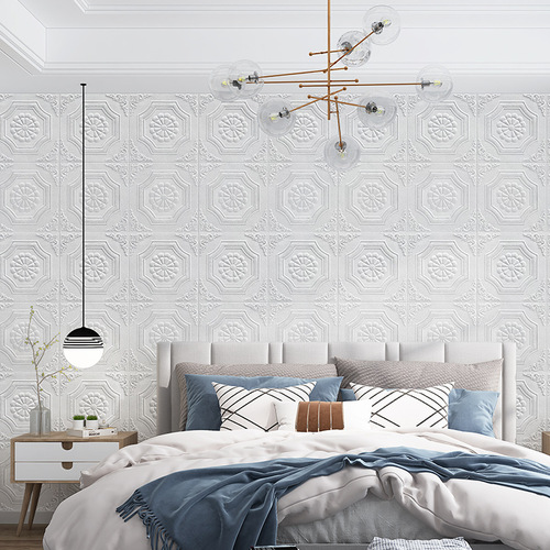Waterproof and moisture-proof 3D three-dimensional self-adhesive wall sticker wallpaper living room bedroom TV background wall decoration sticker foam wallpaper