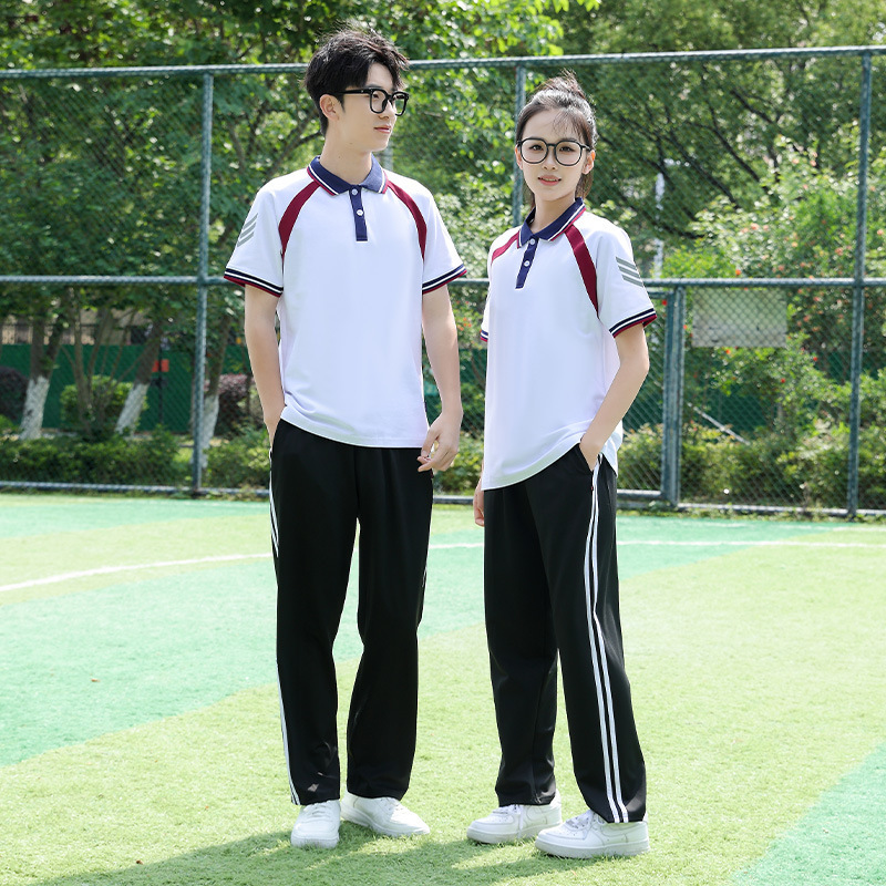 小学初中高中学生班服夏季短袖校服运动三件套学院风棒球服情侣装|undefined