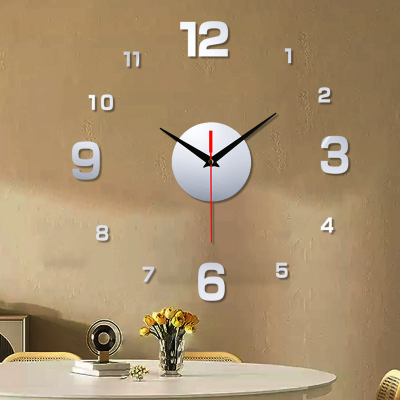 Cruz-frontera creativo acrílico Reloj de pared DIY personalizado moda 3D etiqueta de la pared Reloj de pared hogar caliente mudo reloj decorativo