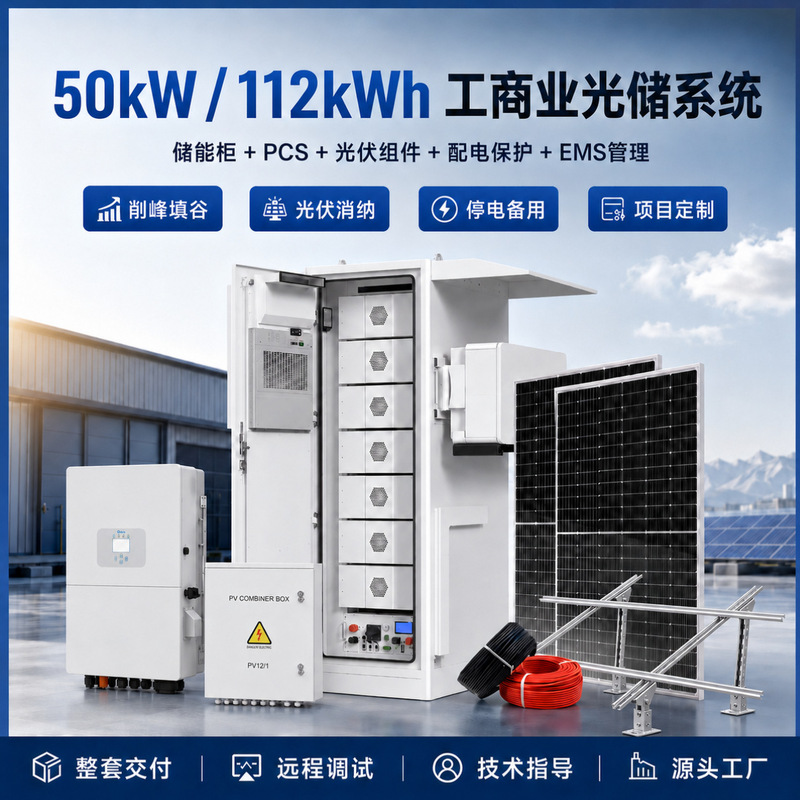 112Kwh Solar Industrial and Commercial Power Generation System Energy Storage and Control Integrated Machine Commercial Grid-Connected Photovoltaic Power Generation System 112Kwh Solar Industrial and Commercial Power Generation System Energy Storage and Control Integrated Machine Commercial Grid-Connected Photovoltaic Power Generation System
