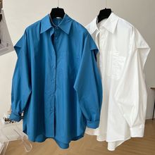 韩系高级感白色衬衫女上衣2025新款早春装小衫衬衣外套设计感小众