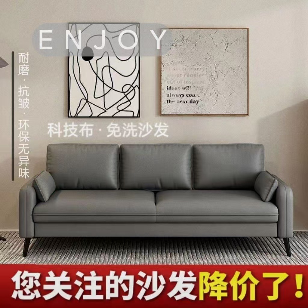 Modern Small Apartment Sofa for Rent, Living Room, Office, Reception, Clothing Store, Double/Three-Person, Small Nordic Style