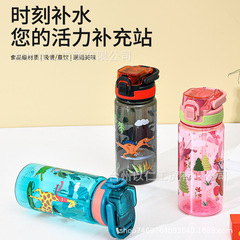 2025新越境TEMU-SHEIN児童アニメ図案取っ手コップ弾蓋携帯男女学生プラスチック