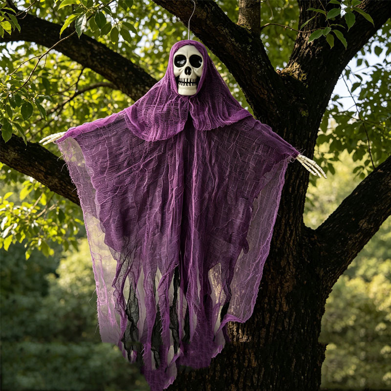 Fantasma colgante púrpura con mano