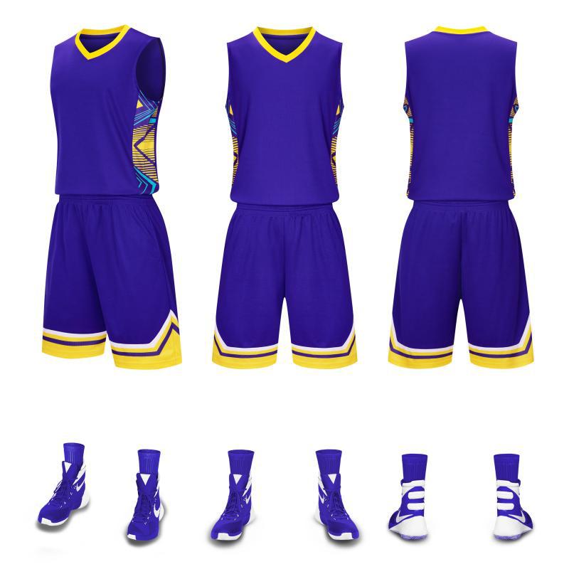 Al por mayor nueva ropa de baloncesto transpirable masculina juvenil campus uniformes de juego de estudiantes uniformes de equipo personalidad impresa camiseta