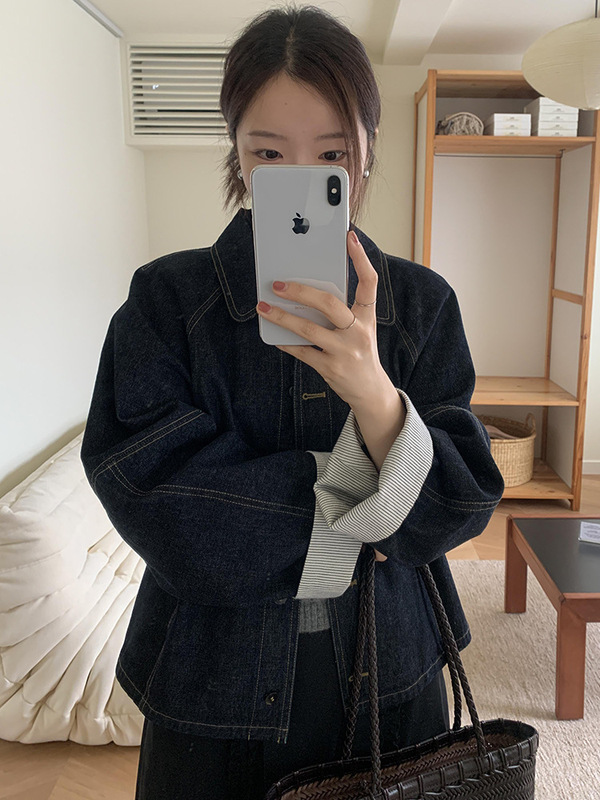 短款牛仔外套女春秋新款2025爆款韩系休闲百搭时尚夹克小个子上衣|undefined