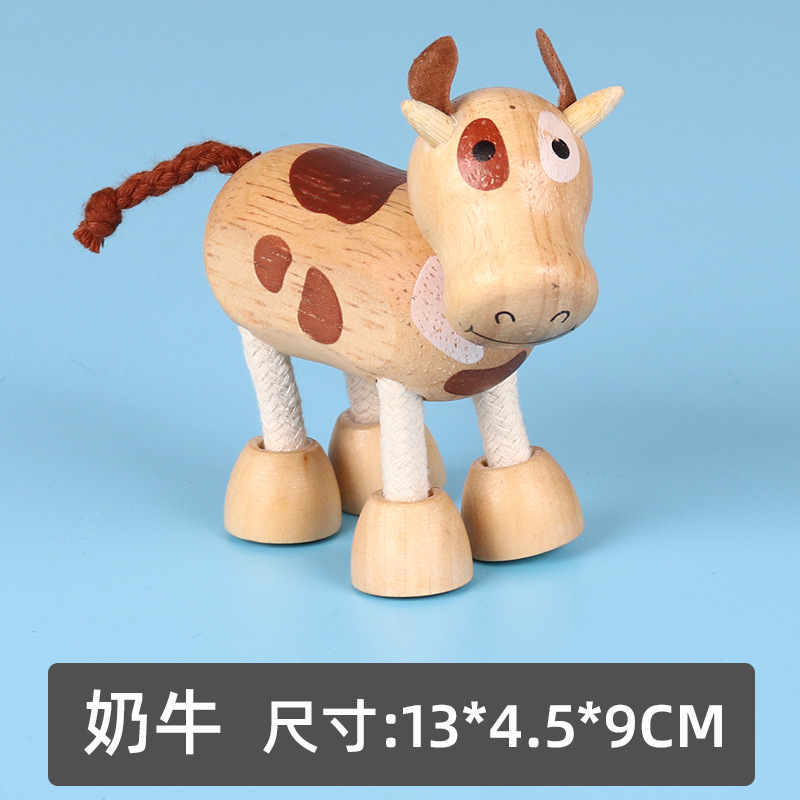 Juguetes de animales de pastizales de madera Juego de simulación para niños Muñecas de madera Granja forestal Juguetes de animales pequeños al por mayor