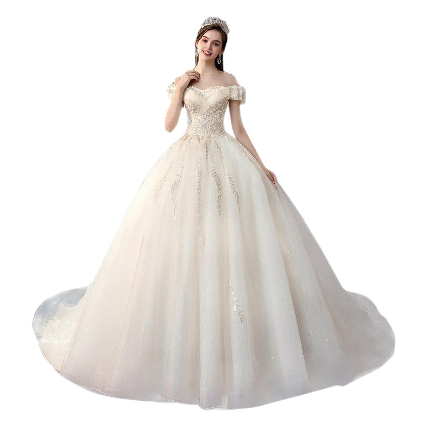 Vestido de novia de un solo hombro, nuevo estilo 2026, con cola de estilo francés, de ensueño y sencillo, que estiliza, vestido de novia ligero para verano. image 1
