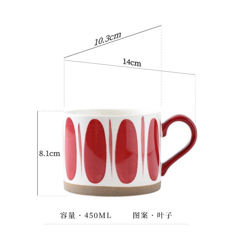 Taza de agua pintada a mano Taza de alto valor retro japonesa Taza de café de gres Taza de cerámica de gran capacidad Regalo de mano