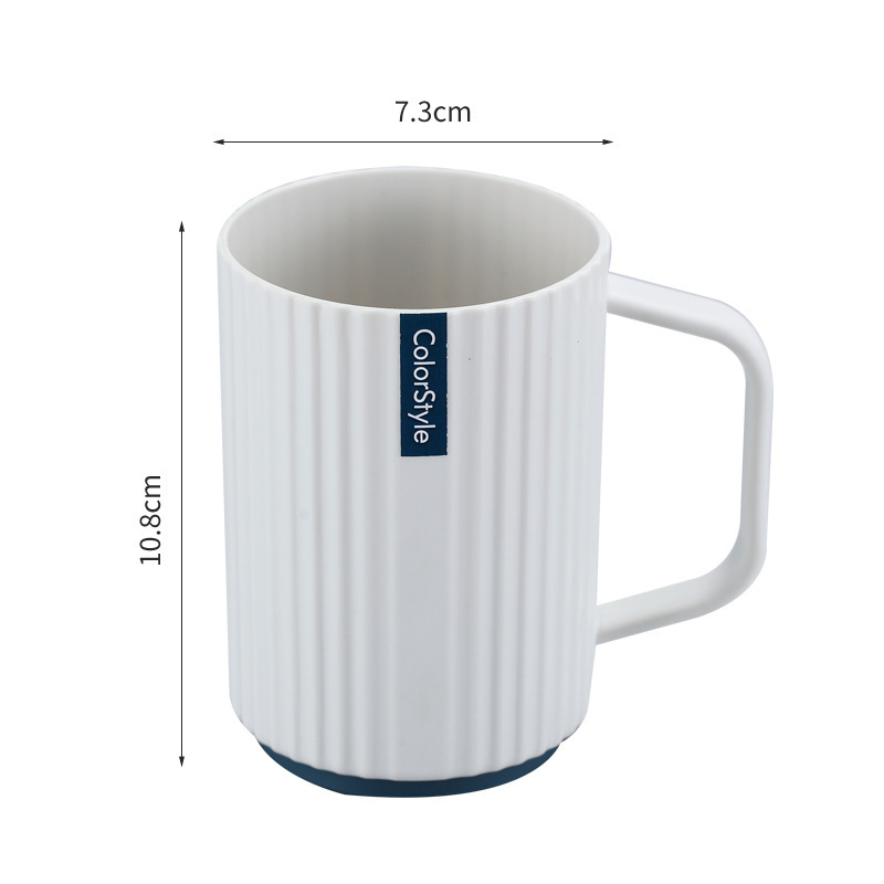 Double-toned Bathroom Tumbler With Handle For Student Dormitory_voghion.com