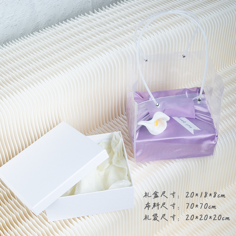 Furoshiki box wrapped cloth square scarf wedding candy box empty box wedding bridesmaid niche silk satin cloth souvenir gift box 3