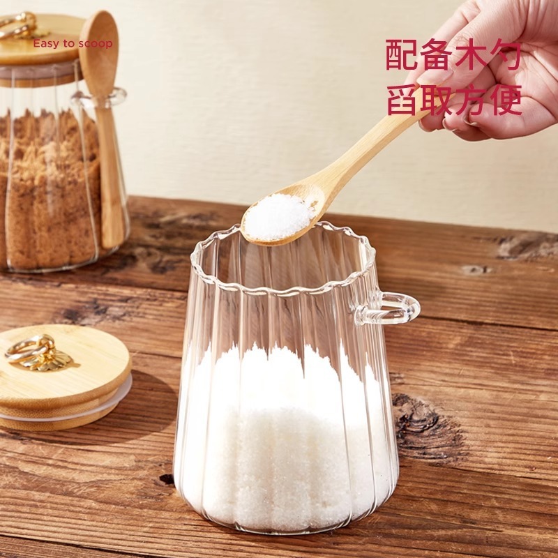 糖罐白糖储存糖的罐子储物玻璃罐厨房红糖分装罐密封防潮密封罐|undefined