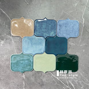 Yao Bian Bing Liao Brick Dark Green Kirin Handmade Brick Bathroom Toilet Wall Tile Internet Celebrity Restaurant Bar Entrance Tile