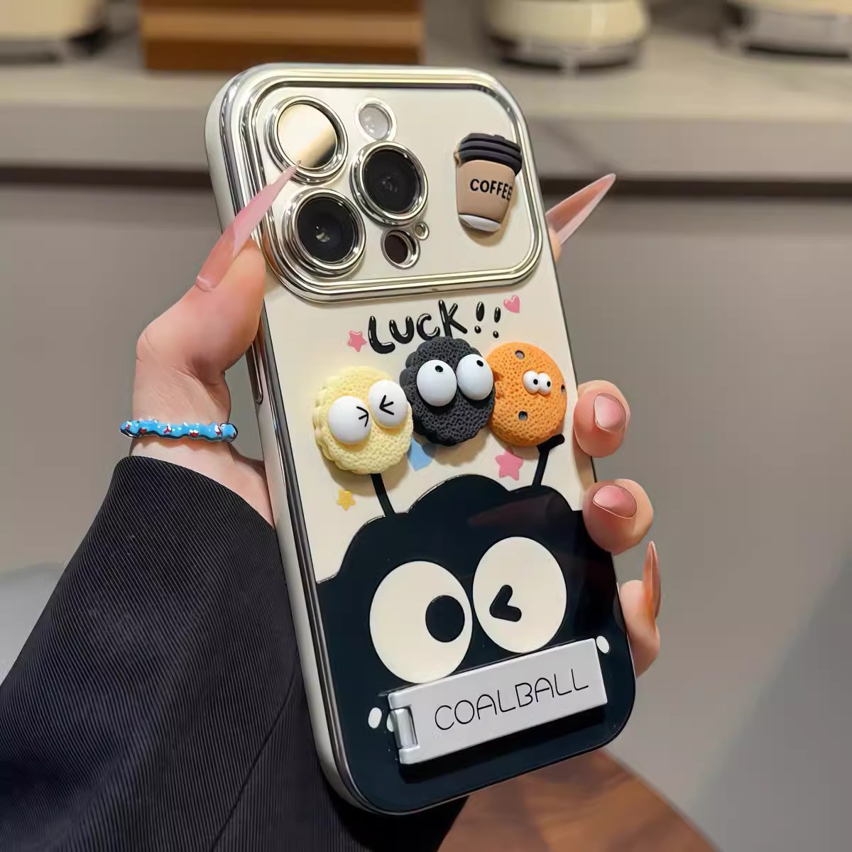 Coffee Coal Ball 16 Plus 8 Phone Case 17 Max Electroplated Window 14 Pro 11 Cute XS 15 XR 12_voghion.com