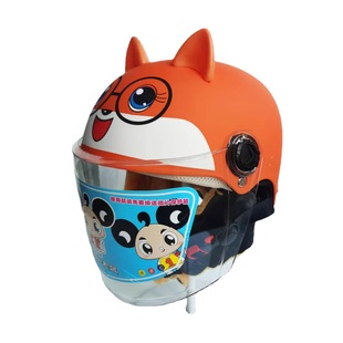Cute Cartoon Children Boys and Girls Electric Car Battery Car Helmet Four Seasons Universal Ear Protector Removable Windproof Warm