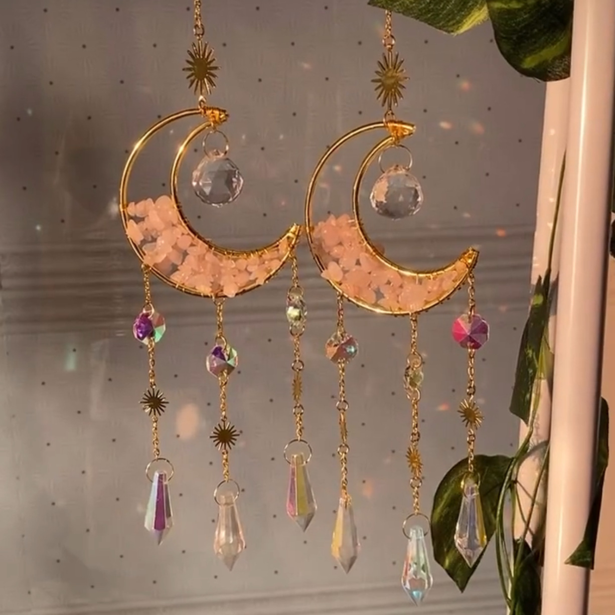 1 Piece Quantity Daily Occasion Crystal Material Streetwear Moon Crystal Pendant