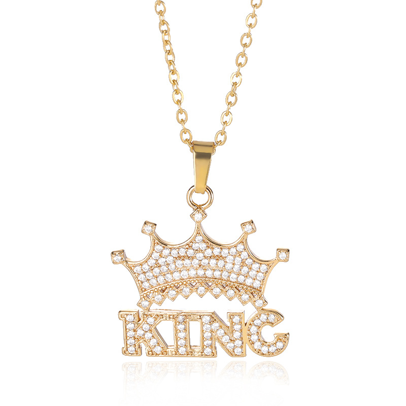 Nuevo Collar De Hip-hop King Crown Colgante Joyería Hombres Y Mujeres Collar display picture 6