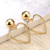 Fashionable metal short earrings heart-shaped, European style, Amazon, simple and elegant design