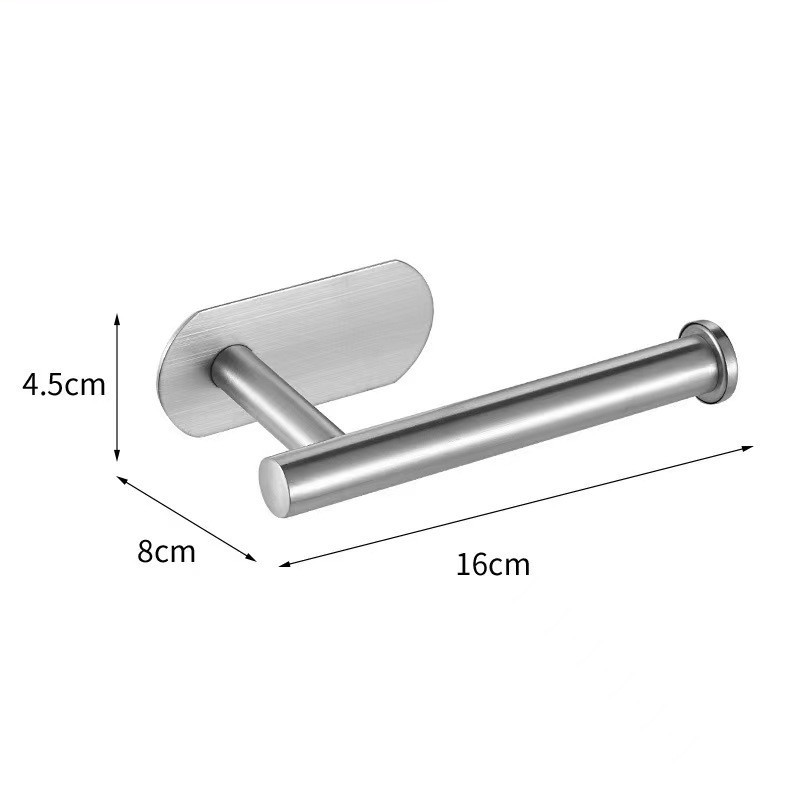 Transfronterizo 304 de acero inoxidable titular de rollo de papel de cocina titular de papel de plástico estante de almacenamiento titular de tejido de cocina sin perforar image 9