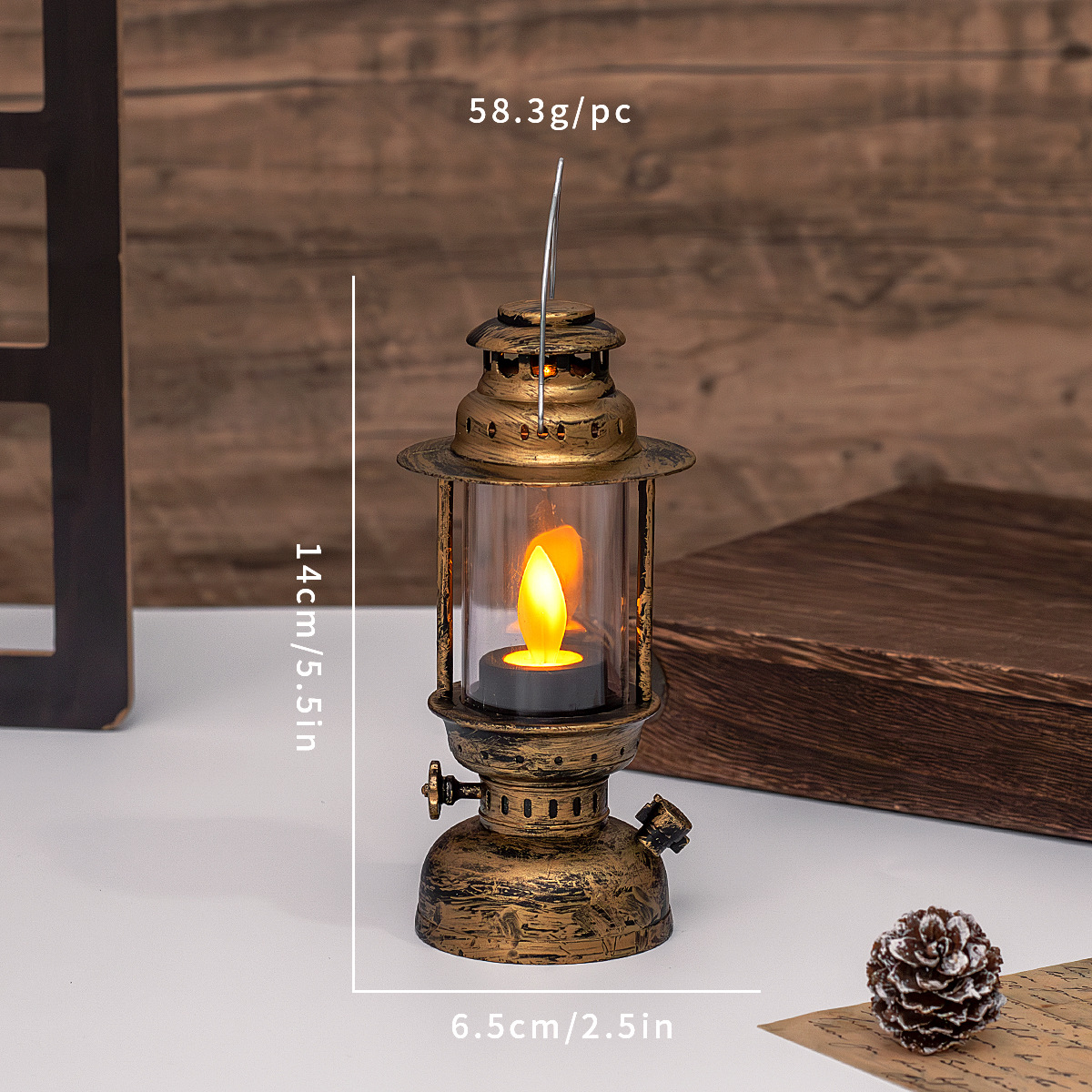 Vintage lámpara de queroseno vela electrónica luz de noche ambiente navideño vela led decoración decoración de mesa