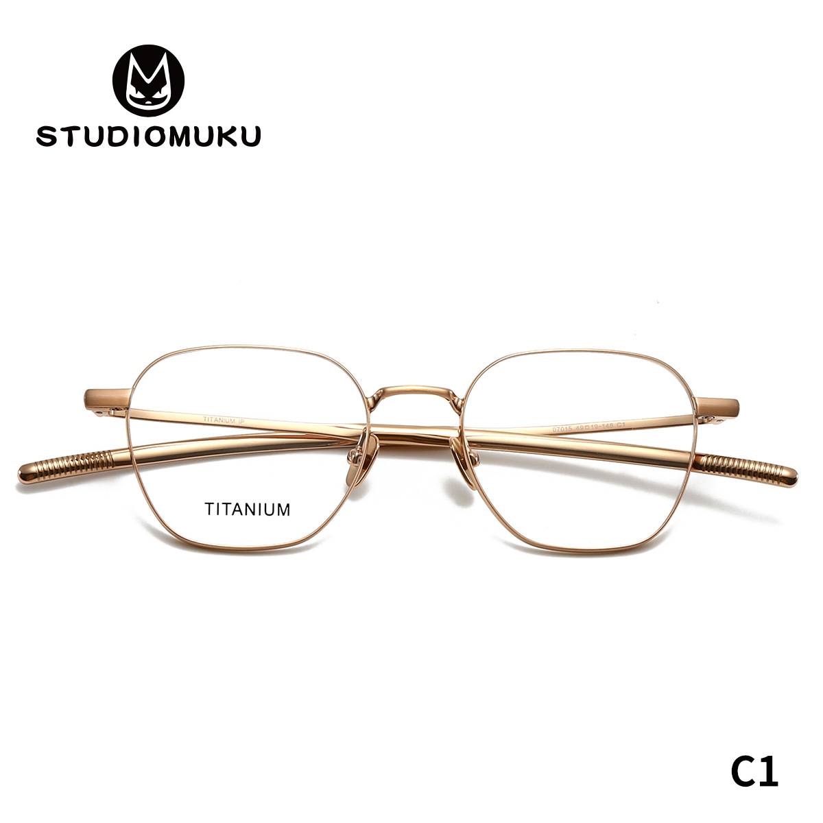 STUDIOMUKU gafas de madera cool estilo japonés hecha a mano marco de gafas cómodo ultra ligero marco de gafas poligonal de alto nivel
