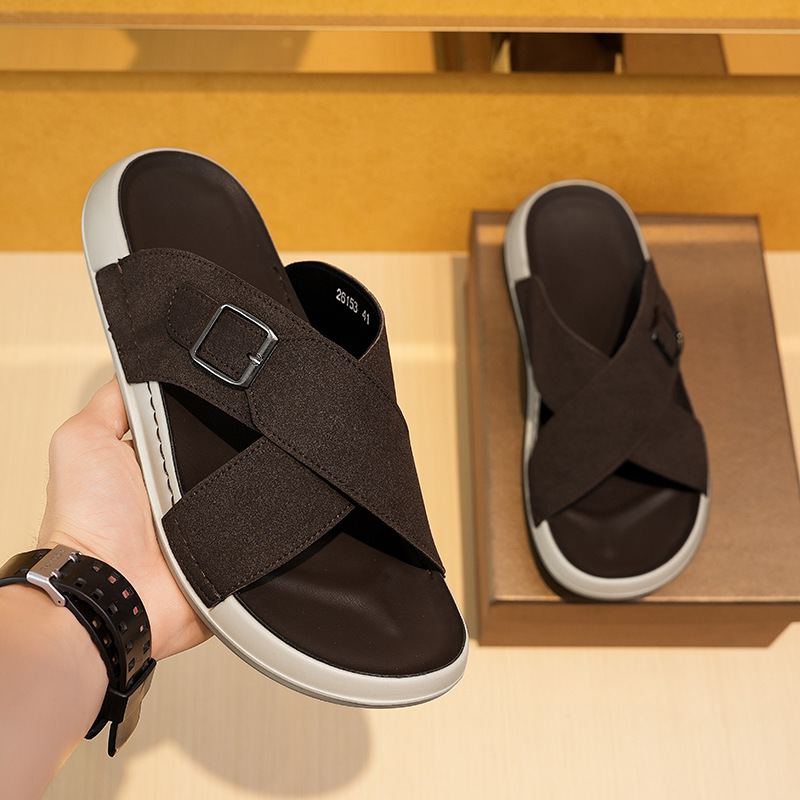 Light Luxury Designer Leather Sandals for Men 2026 Summer and Autumn Driving Casual Soft-Soled Outdoor Men's Slippers Non-Slip Sandals Light Luxury Designer Leather Sandals for Men 2026 Summer and Autumn Driving Casual Soft-Soled Outdoor Men's Slippers Non-Slip Sandals