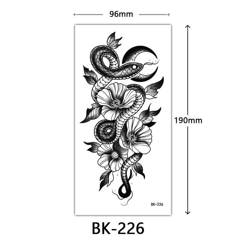 Tatuaje Temporal de Flores Boceto de Papel de Transferencia al Agua, Impresión por Transferencia de Agua, para Cuerpo image 232