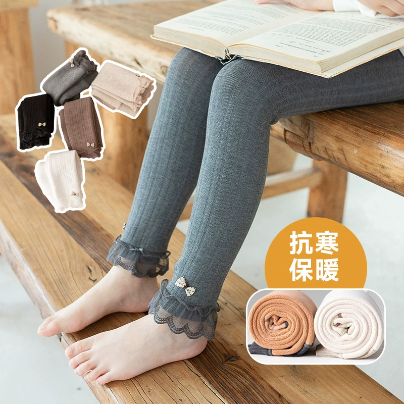 Теплые демисезонные л leggings, детские бархатные теплые брюки, для подростков