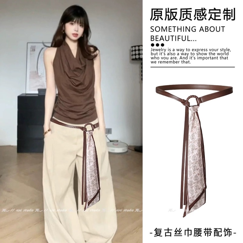 复古美式丝巾腰带女款配饰高级感牛仔裤皮带装饰2025新款嘻哈腰链|undefined