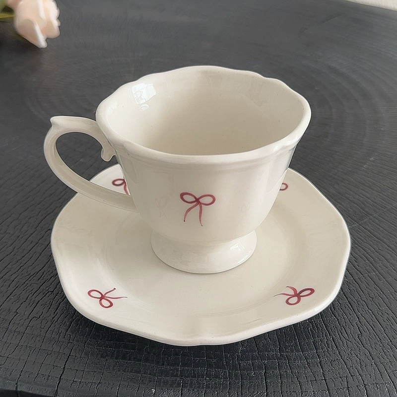 Japanese high quality afternoon tea, ceramic tableware with bow