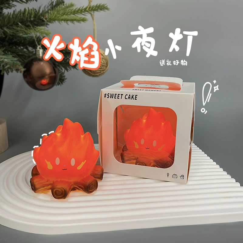 Ночник LED с огнём мягкий свет для спальни и декора