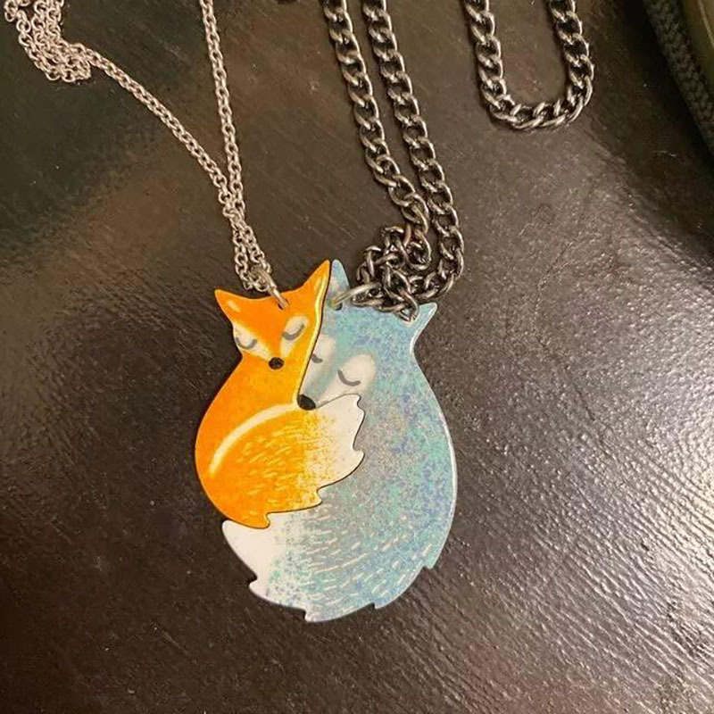 Cute Fox Stainless Steel Pendant Necklace In Bulk display picture 1