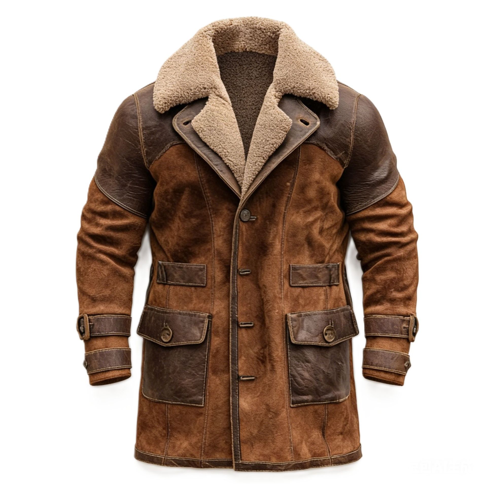 In-Stock Cross-Border European and American Autumn and Winter New Men's Warm Mid-Length Coat, Men's Vintage Brown Coat