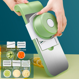 Multi-functional kitchen vegetable cutter dicing and shredding artifact household hand guard stainless steel potato slicing and shredding grater