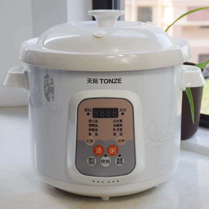 Керамический детский электрический горшок Tianji 1L/2L/3L/4L/5L белый BB-порционный горшок для приготовления каши, супа и десертного ласточки-птица гнездо (паста)