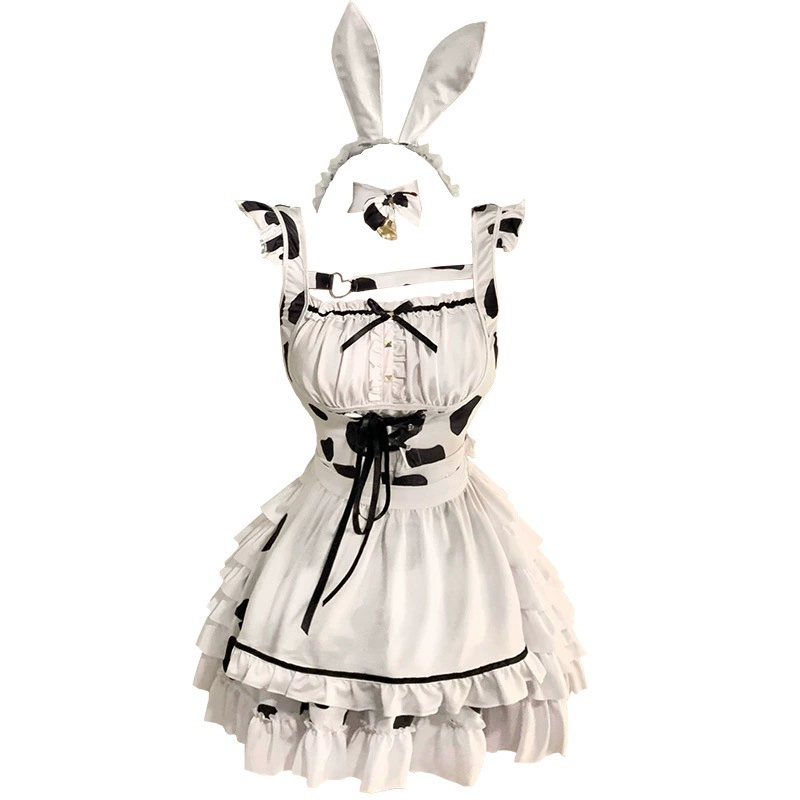 Костюм «Кролик» Lolita, милый пижамный косплей, с кружевом и ушками, один размер