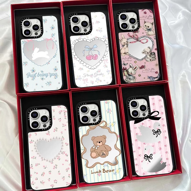 Floral Rabbit for Apple 16Pro Max Phone Case iphone15 Mirror 14Pro Protective Case 13 New