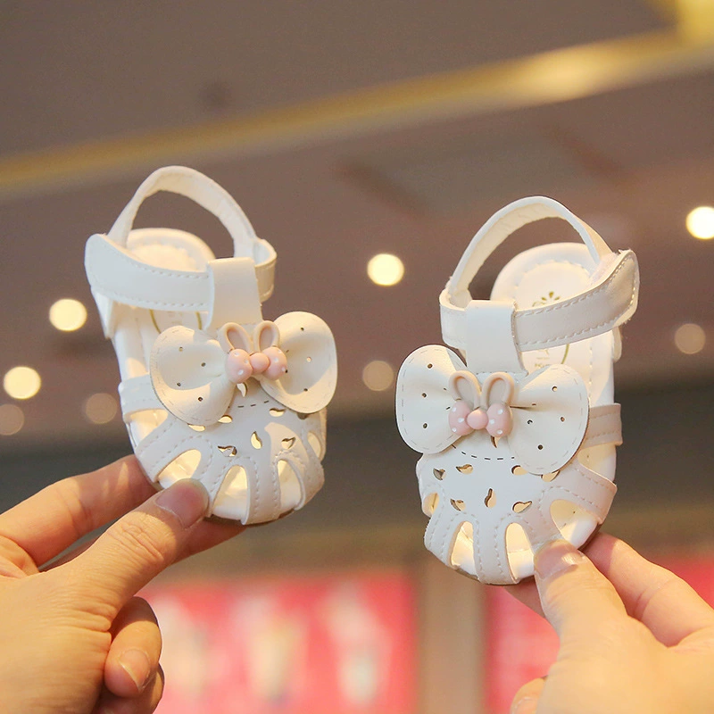 Summer children's sandals, shoe bag, footwear for early age, shoes, 2022, flowered, soft sole