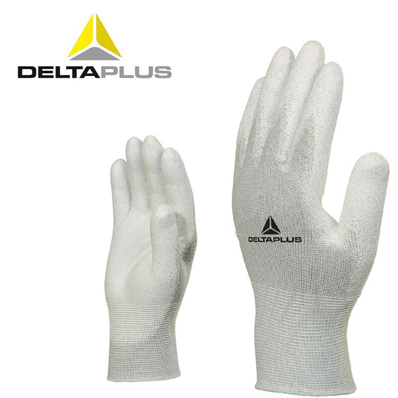 Delta 201790 antideslizante y resistente al desgaste mano pu recubierto de pegamento lixiviación guantes antiestáticos guantes protectores de seguro laboral