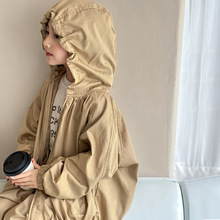 女童套装春秋款2025新款儿童连帽外套宽松休闲中大童哈伦裤两件套