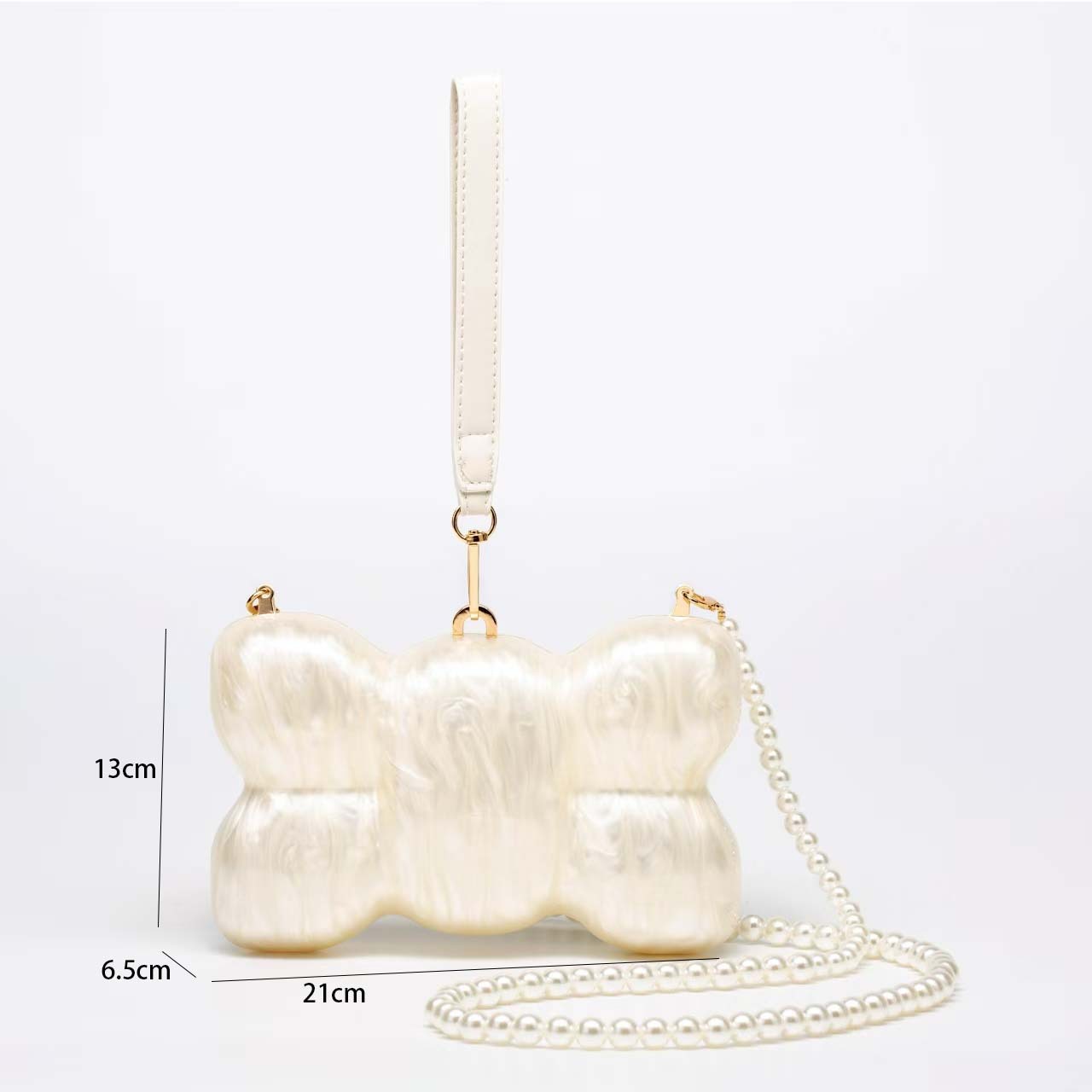 540g Weight Cotton Lining Material Magnetic Buckle Closure Type Single Shoulder Strap, Top Handle Strap Type Evening Bag Bags Type Club, Party Occasion Acrylic Material Heart Shape, Bow Knot Pattern All Seasons Season Women's Gender Elegant Style Square, Oval Shape Arylic Heart Shape Bow Knot Square Oval Evening Bags 8