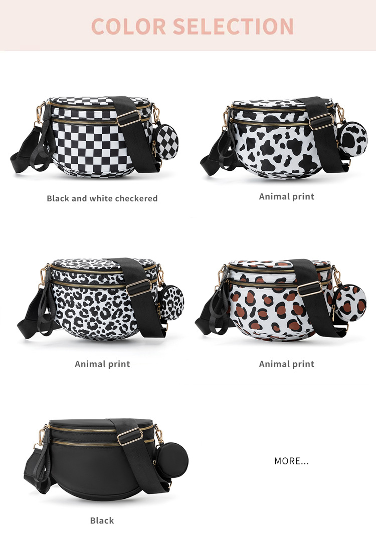 Dumpling Shape Shape Medium Size Unisex Streetwear Leopard Polyester Waist Bags
