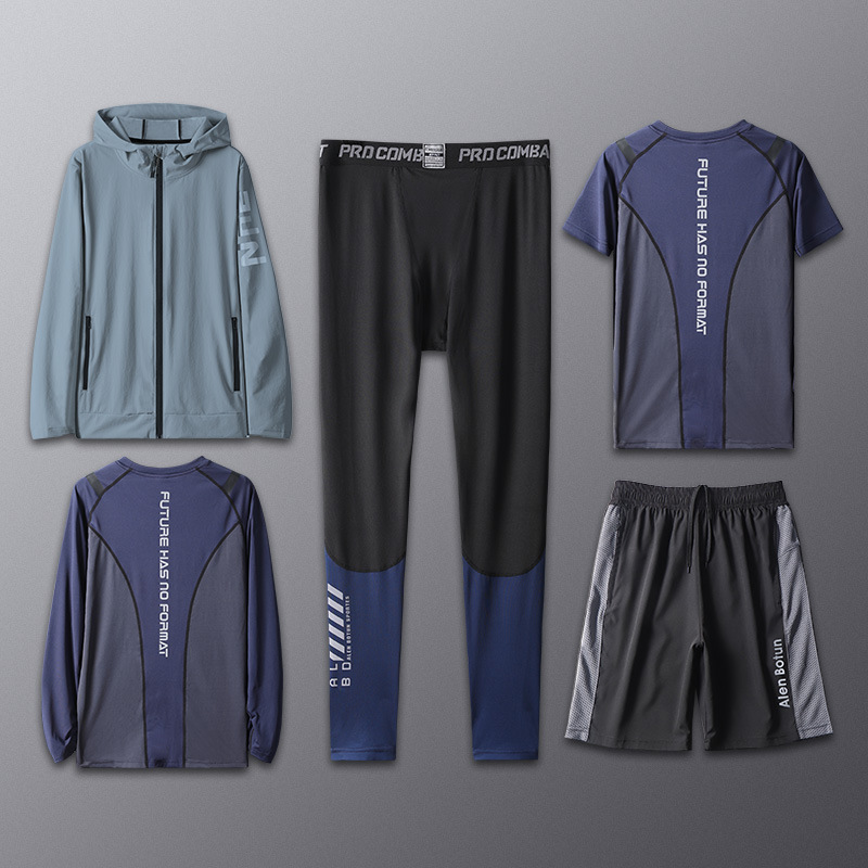 Ropa de fitness hombre rápido seco juego de fútbol de otoño y invierno ropa de carrera suites pantalones de entrenamiento de manga larga equipo de baloncesto