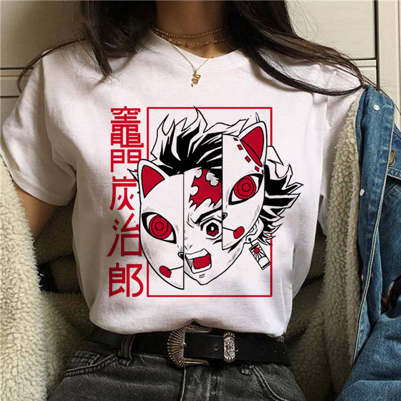 Devil Killer's Mouth Ping Yi's Help Ghost Destroy Blade Printed T-shirt Short Sleeve Women's Foreign Trade Cross-border wish/ebay Yama
