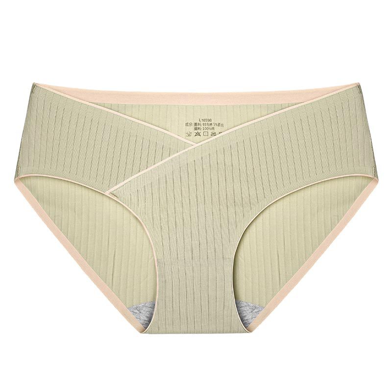 Ropa interior de las mujeres embarazadas de algodón puro embarazo temprano mujeres embarazadas de entrepierna de algodón sin costuras temprano, medio y tardío embarazo vientre soporte ropa interior de cintura baja