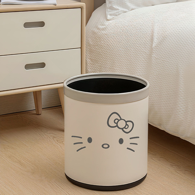 Cartoon Trash Can with Double Layers for Home Use, Cute and Stylish, Suitable for Living Room, Bedroom, Bathroom, Kitty Cat Wastebasket Cartoon Trash Can with Double Layers for Home Use, Cute and Stylish, Suitable for Living Room, Bedroom, Bathroom, Kitty Cat Wastebasket