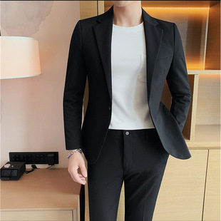 Gray Suit Jacket Men's Suit 2025 Spring and Autum Men's Trendy Brand Slim Versatile Casual Suit Single Top