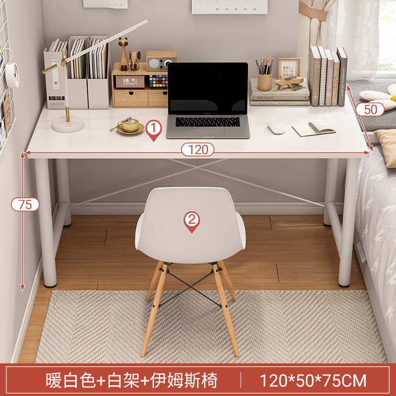 Escritorio simple casa Mesa chica dormitorio simple ins computadora escritorio pequeño apartamento mesa de estudio MESA de maquillaje blanco