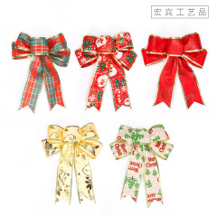 メーカー直販の鉄線の蝶結びは麻の麻布の手作りのdiyの祝日をまねてクリスマスの蝶結びの卸売りを飾ります。